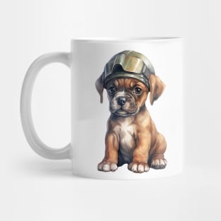 Boxer Dog in Helmet Mug